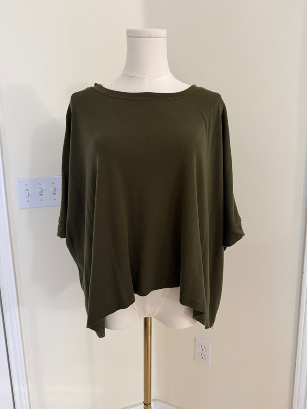 Women's Olive Green Boatneck Tunic Top